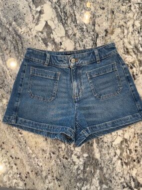 J Crew Patch Pocket High-Rise Denim Shorts Size 00
